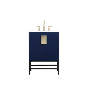 ARKA-E VF48824MBL Bathroom Vanity in Blue/Gold