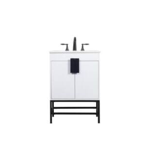 ARKA-E VF48824MWH Bathroom Vanity in White/Black