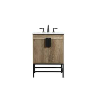 ARKA-E VF48824NT Bathroom Vanity in Natural Oak/Black