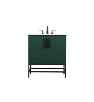 ARKA-E VF48830MGN Bathroom Vanity in Green/Black