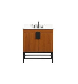 ARKA-E VF48830MTK-BS Bathroom Vanity in Teak/Black
