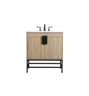 ARKA-E VF48830MW Bathroom Vanity in Mango Wood/Black
