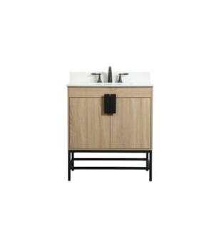 ARKA-E VF48830MW-BS Bathroom Vanity in Mango Wood/Black