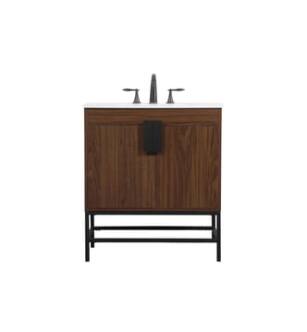 ARKA-E VF48830MWT Bathroom Vanity in Walnut/Black