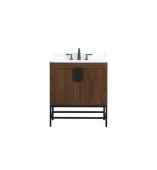 ARKA-E VF48830MWT-BS Bathroom Vanity in Walnut/Black
