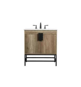 ARKA-E VF48830NT Bathroom Vanity in Natural Oak/Black