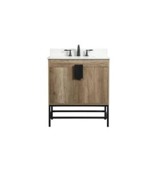 ARKA-E VF48830NT-BS Bathroom Vanity in Natural Oak/Black