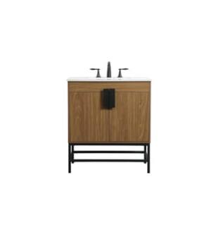 ARKA-E VF48830WB Bathroom Vanity in Walnut Brown/Black
