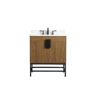 ARKA-E VF48830WB-BS Bathroom Vanity in Walnut Brown/Black