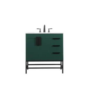 ARKA-E VF48832MGN Bathroom Vanity in Green/Black