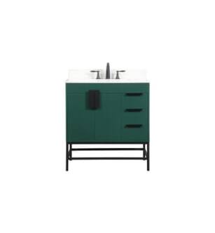 ARKA-E VF48832MGN-BS Bathroom Vanity in Green/Black