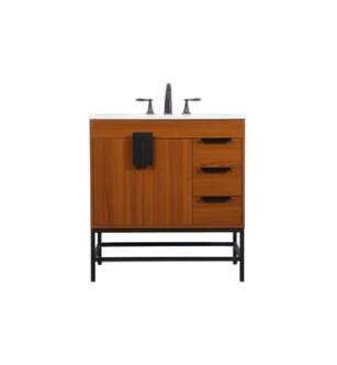 ARKA-E VF48832MTK Bathroom Vanity in Teak/Black