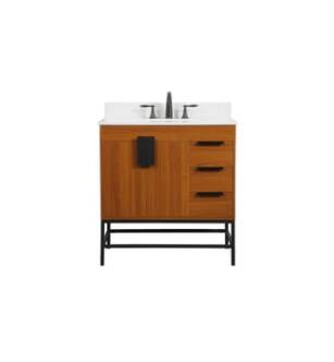 ARKA-E VF48832MTK-BS Bathroom Vanity in Teak/Black