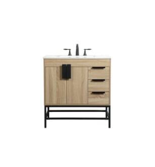 ARKA-E VF48832MW Bathroom Vanity in Mango Wood/Black