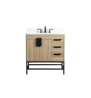 ARKA-E VF48832MW-BS Bathroom Vanity in Mango Wood/Black