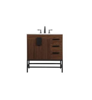 ARKA-E VF48832MWT Bathroom Vanity in Walnut/Black