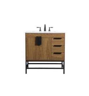 ARKA-E VF48832WB Bathroom Vanity in Walnut Brown/Black