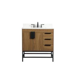 ARKA-E VF48832WB-BS Bathroom Vanity in Walnut Brown/Black