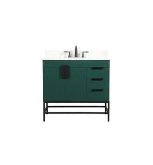 ARKA-E VF48836MGN-BS Bathroom Vanity in Green/Black