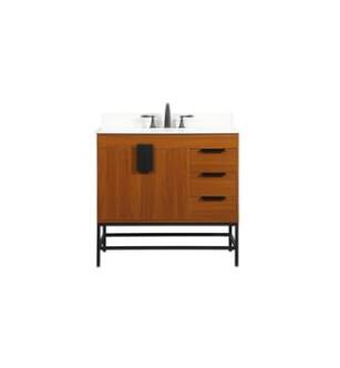 ARKA-E VF48836MTK-BS Bathroom Vanity in Teak/Black