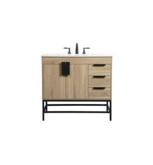 ARKA-E VF48836MW Bathroom Vanity in Mango Wood/Black
