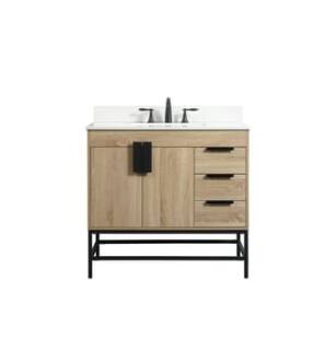 ARKA-E VF48836MW-BS Bathroom Vanity in Mango Wood/Black