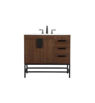 ARKA-E VF48836MWT Bathroom Vanity in Walnut/Black
