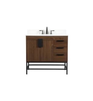 ARKA-E VF48836MWT-BS Bathroom Vanity in Walnut/Black