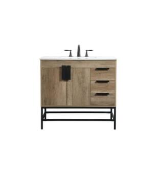 ARKA-E VF48836NT Bathroom Vanity in Natural Oak/Black