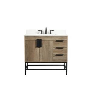 ARKA-E VF48836NT-BS Bathroom Vanity in Natural Oak/Black