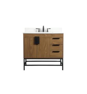 ARKA-E VF48836WB-BS Bathroom Vanity in Walnut Brown/Black