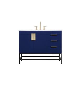 ARKA-E VF48842MBL Bathroom Vanity in Blue/Gold