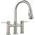 Blanco 442506 Empressa 9" Double Handle Bridge/Deck Mounted Kitchen Faucet with Pull-Down Dual Spray in Polished Nickel