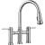 Blanco 442504 Empressa 9" Double Handle Bridge/Deck Mounted Kitchen Faucet with Pull-Down Dual Spray in Chrome