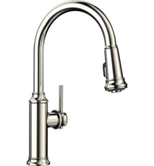 Blanco 442502 Empressa 9" Single Handle Deck Mounted Kitchen Faucet with Pull-Down Dual Spray in Polished Nickel