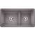 Blanco 442527 Precis 33" Reversible 1-3/4 Double Bowl Undermount Silgranit Kitchen Sink with Low Divide in Metallic Grey