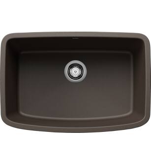 Blanco 442555 Valea 27" Single Bowl Undermount Silgranit Kitchen Sink in Cafe Brown