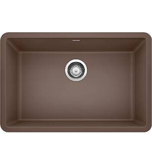 Blanco 522433 Precis 26 7/8" Single Bowl Undermount Silgranit Kitchen Sink in Cafe Brown