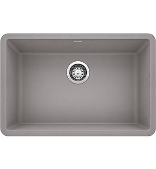 Blanco 522428 Precis 26 7/8" Single Bowl Undermount Silgranit Kitchen Sink in Metallic Gray