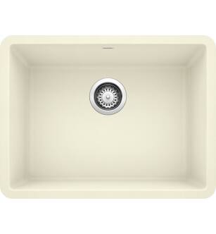 Blanco 522415 Precis 23 1/2" Single Bowl Undermount Silgranit Kitchen Sink in Biscuit