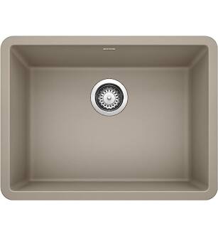 Blanco 522417 Precis 23 1/2" Single Bowl Undermount Silgranit Kitchen Sink in Truffle