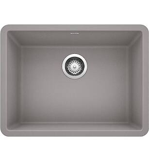 Blanco 522413 Precis 23 1/2" Single Bowl Undermount Silgranit Kitchen Sink in Metallic Gray