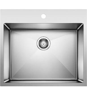 Blanco 522136 Quatrus 25" Single Bowl Drop In/Undermount R15 Laundry Satin Kitchen Sink