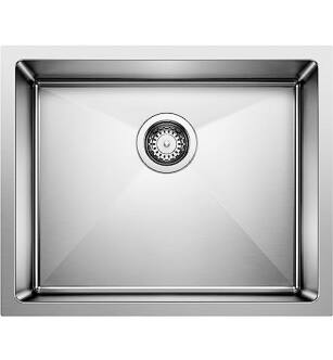 Blanco 519546 Quatrus 22" Small Single Bowl Undermount Stainless Steel Kitchen Sink in Satin
