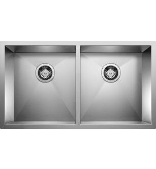Blanco 516211 Precision 29" Medium Double Bowl Undermount Steelart Kitchen Sink in Satin