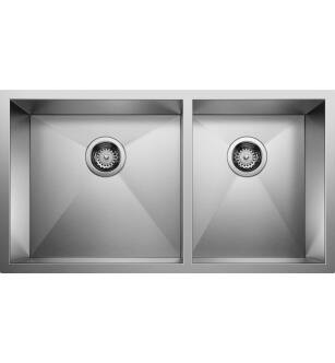 Blanco 515821 Precision 33" Double Bowl Undermount Steelart kitchen Sink in Satin
