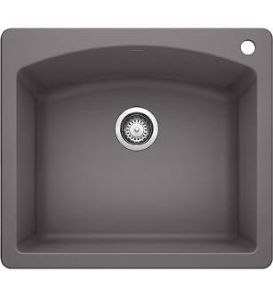 Blanco 441463 Diamond 25" Single Bowl Drop In Silgranit Kitchen Sink in Cinder
