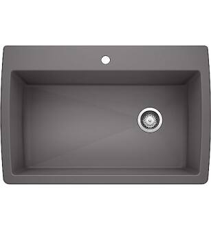 Blanco 441467 Diamond 32 1/2" Single Bowl Undermount Silgranit Kitchen Sink in Cinder