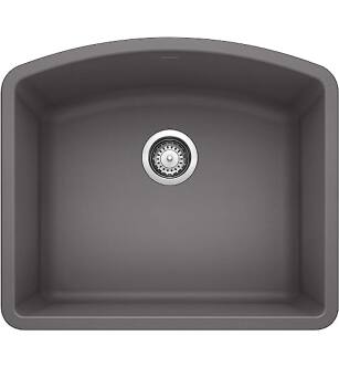 Blanco 441468 Diamond 24" Single Bowl Undermount Silgranit Kitchen Sink in Cinder