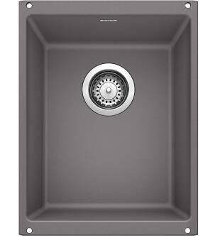 Blanco 519048 Precis 13 3/4" Medium Single Bowl Undermount Silgranit Kitchen Sink in Cinder